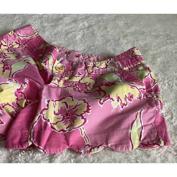 Lilly Pulitzer Womens Callie Pink Day Lilly Scalloped Hem Shorts Size 2 - Picture 5 of 9